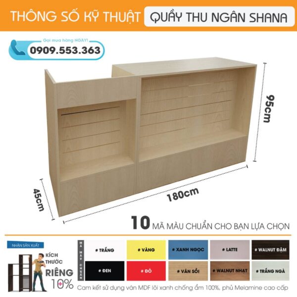 Bo quay thu ngan 2 khoi SHANA Thong so | SHOPDEPOT